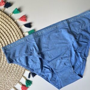 Victoria's Secret Stretch Cotton Bikini Panty Blue Small NEW